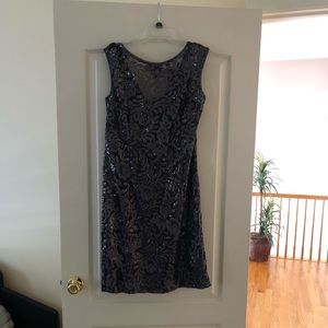 Cocktail dress. Lauren size 14 gray/silver